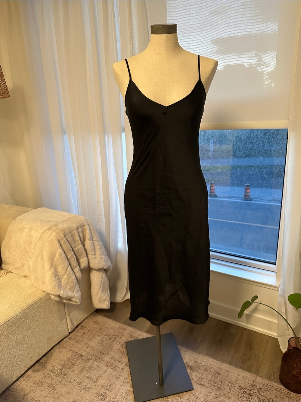 Wilfred Black Slip Midi Dress